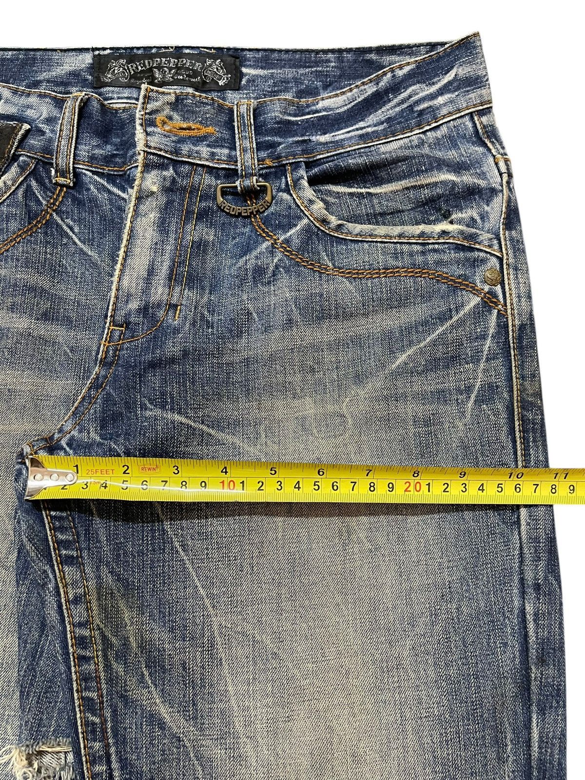 14th Addiction Vintage Japanese Brand Faded Thunder Wash Distressed Jeans Size US 32 / EU 48 - 15 Thumbnail