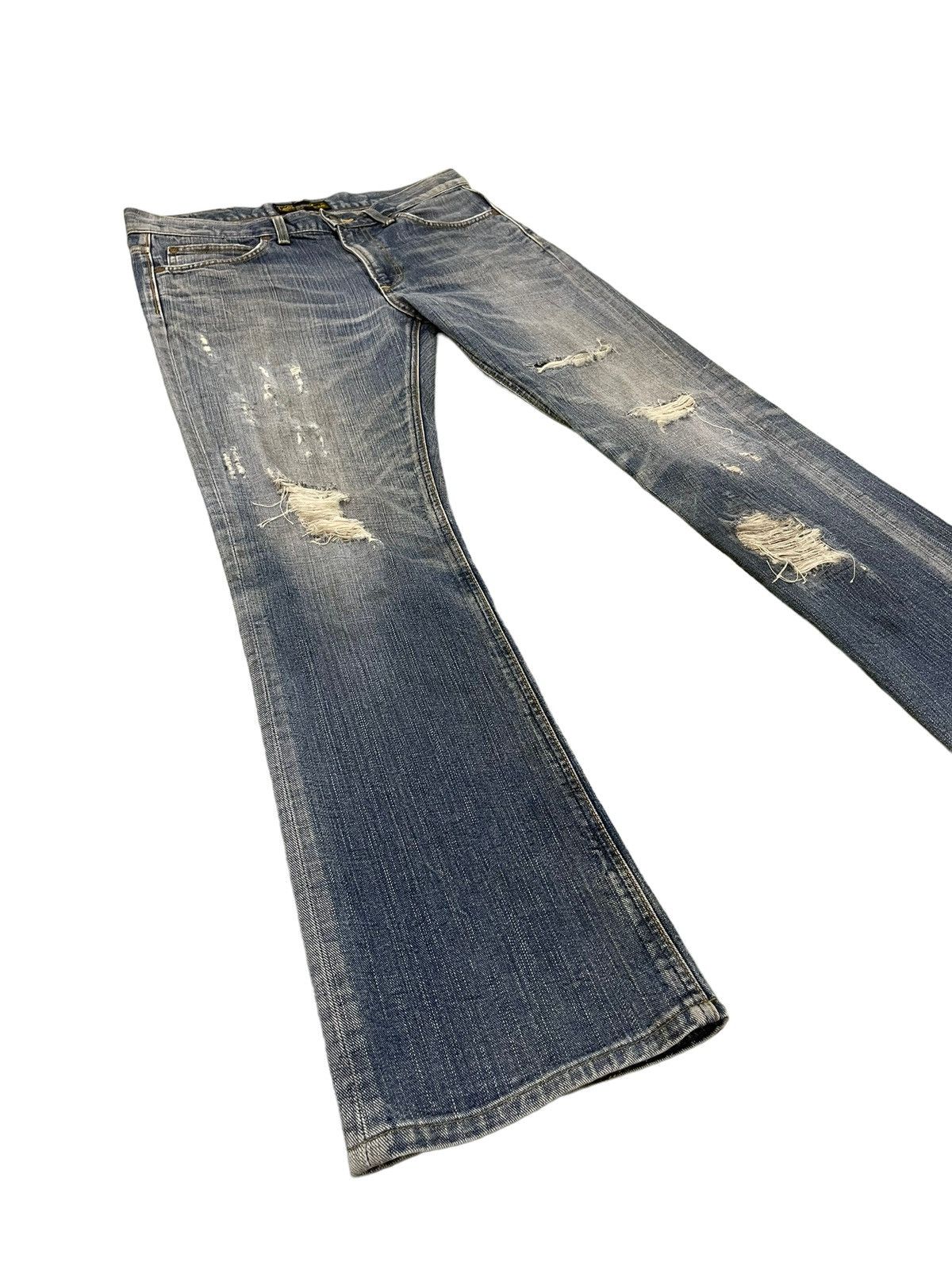 Hysteric Glamour × Japanese Brand Flare Jeans Lee Japan Faded Distress Boot Cut 8🟦2 Size US 35 - 1 Thumbnail
