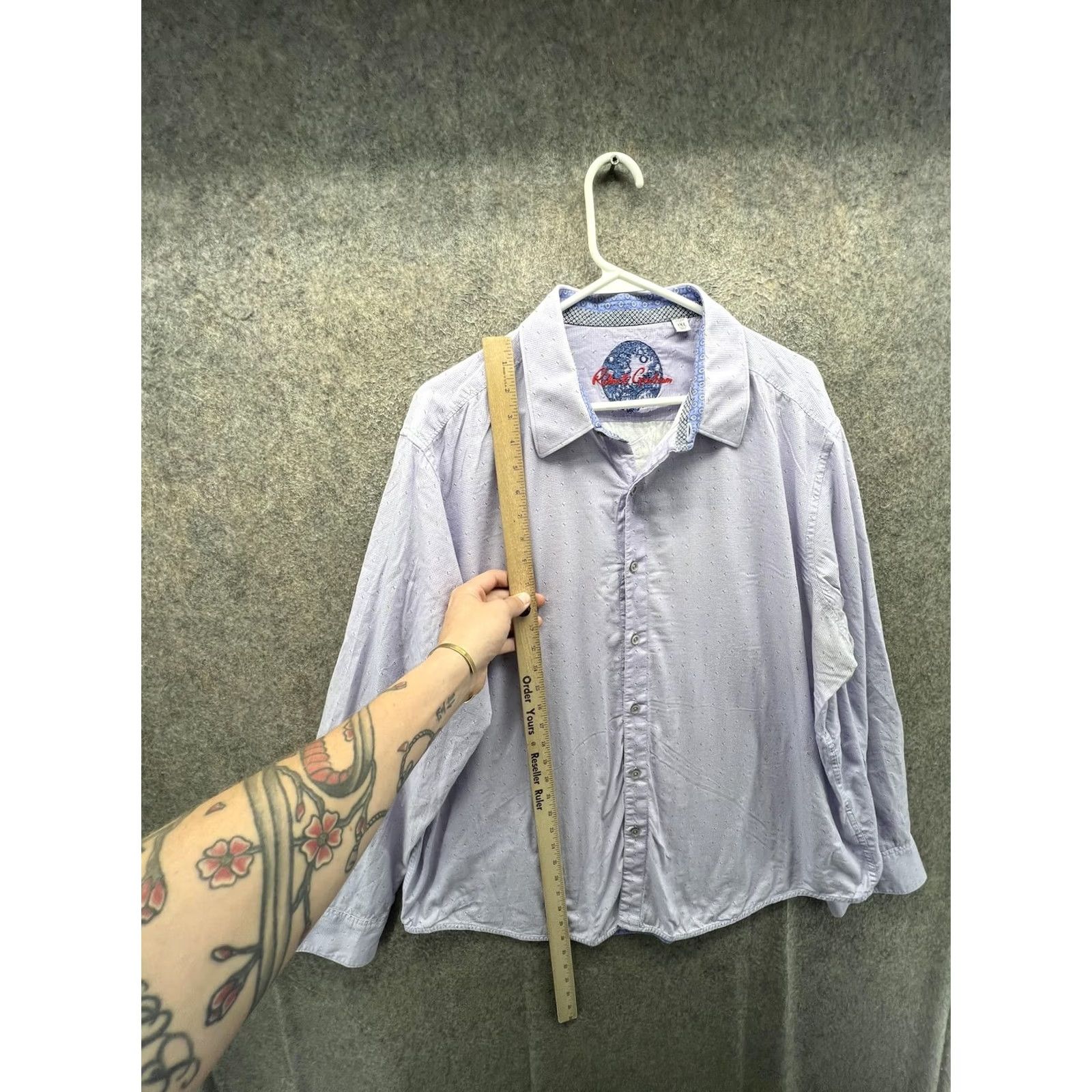 Robert Graham Robert Graham Shirt Mens 3XL Purple Check Long Sleeve Button Front Slim Fit Size US XXL / EU 58 / 5 - 3 Thumbnail