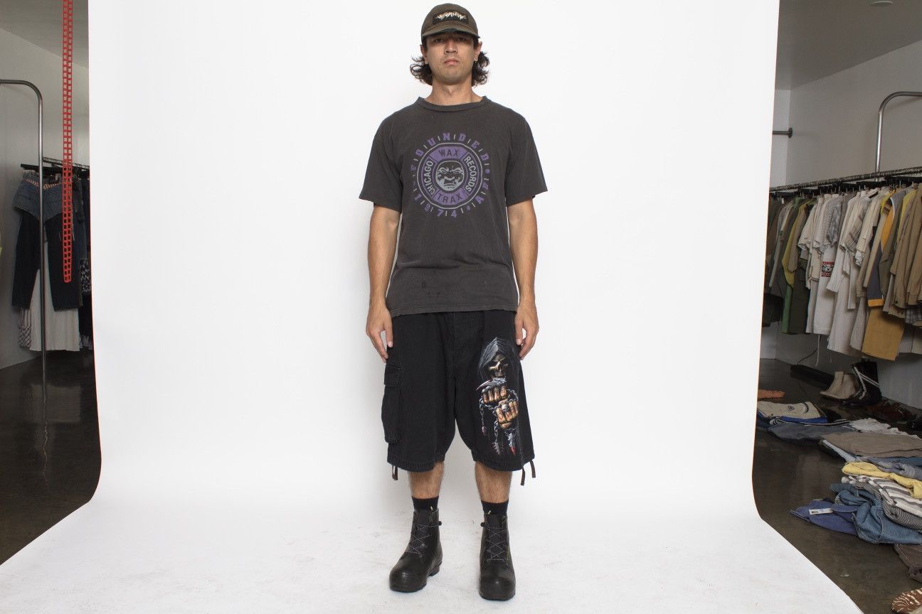 Vintage BLACK GRAPHIC GAME OVER CARGO SHORTS BY SPIRAL Size US 36 / EU 52 - 3 Thumbnail