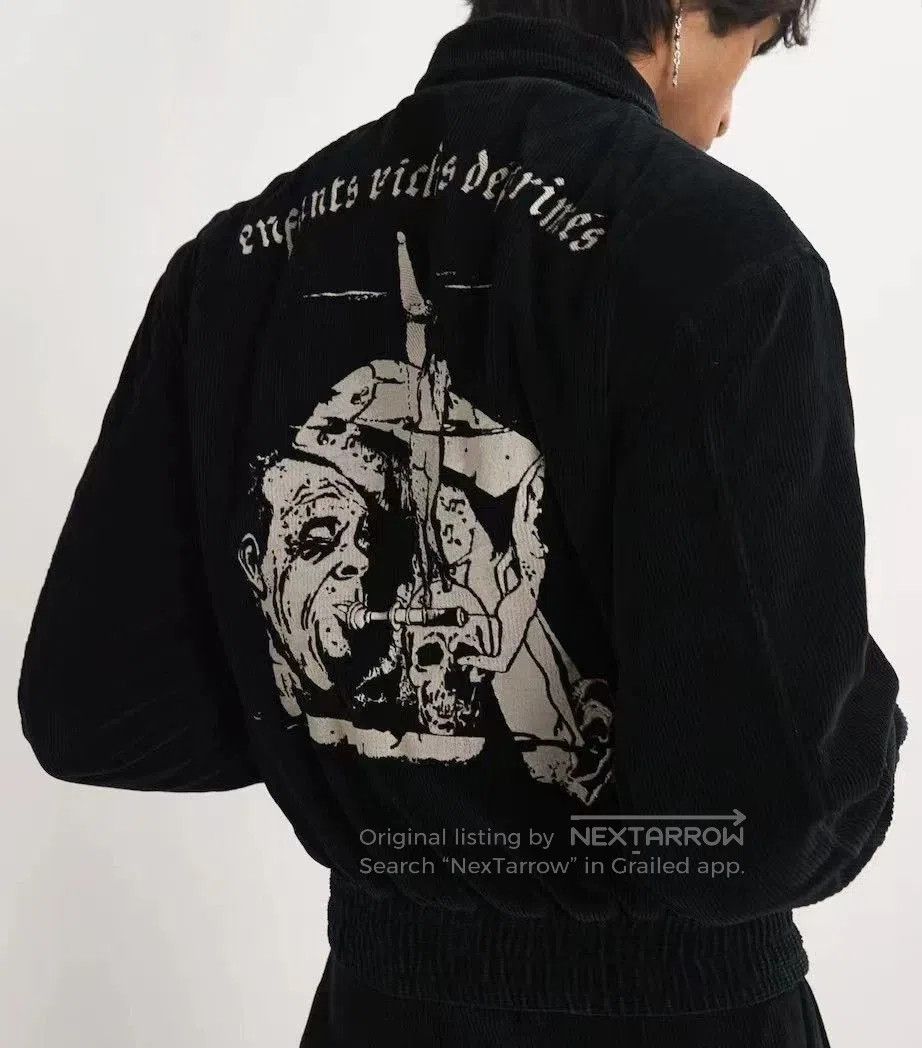 Enfants Riches Deprimes black corduroy short jacket with embroidery. Size US L / EU 52-54 / 3 - 9 Thumbnail