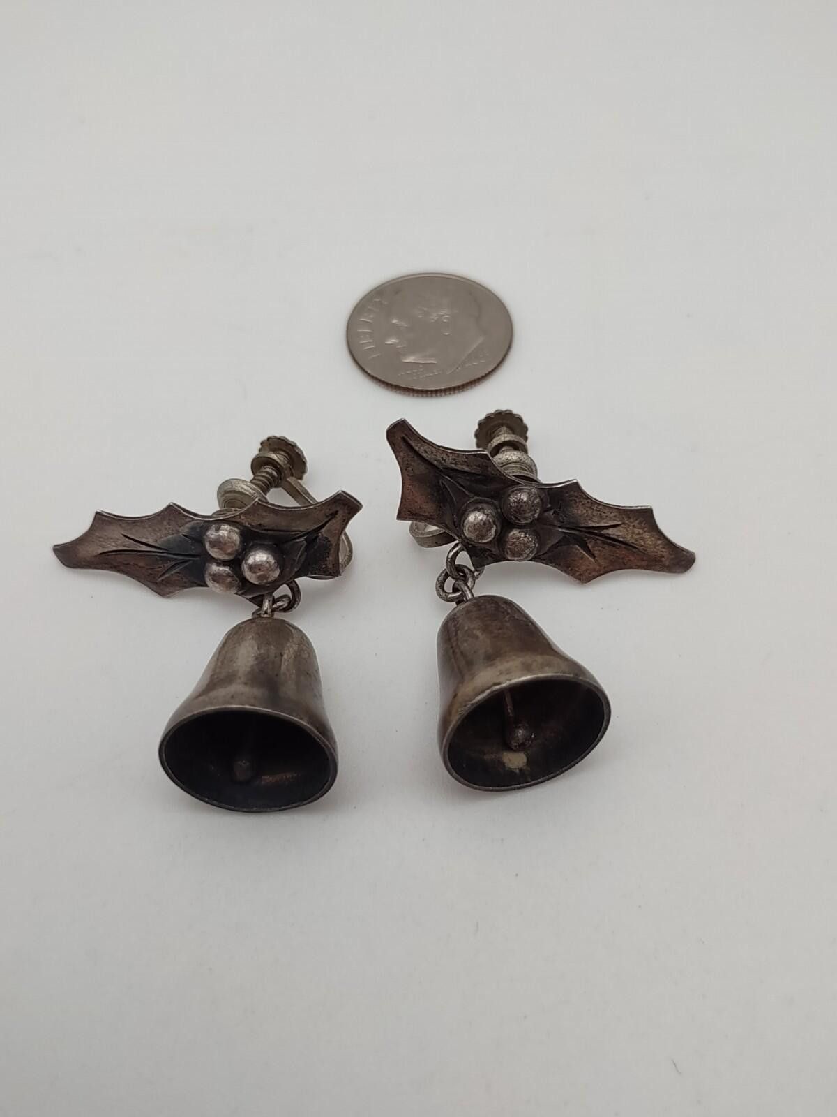 Other Damaso Gallego VTG Taxco 925 Holly Bell Pin Earrings Set Size ONE SIZE - 8 Thumbnail