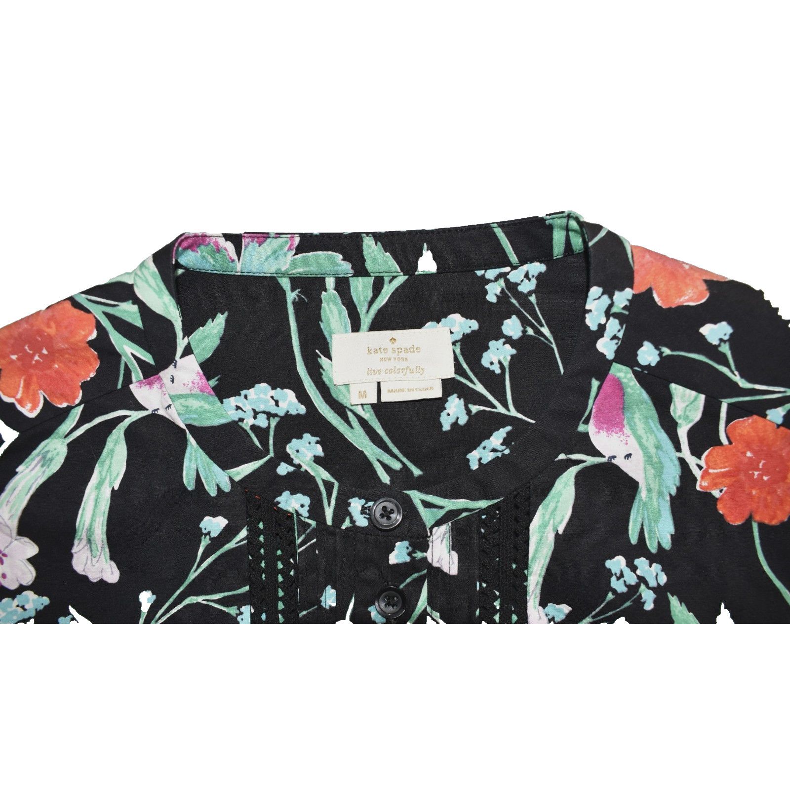 Kate Spade NEW KATE SPADE Jardin Poplin Hummingbird Peplum Top Size M Size M / US 6-8 / IT 42-44 - 6 Thumbnail