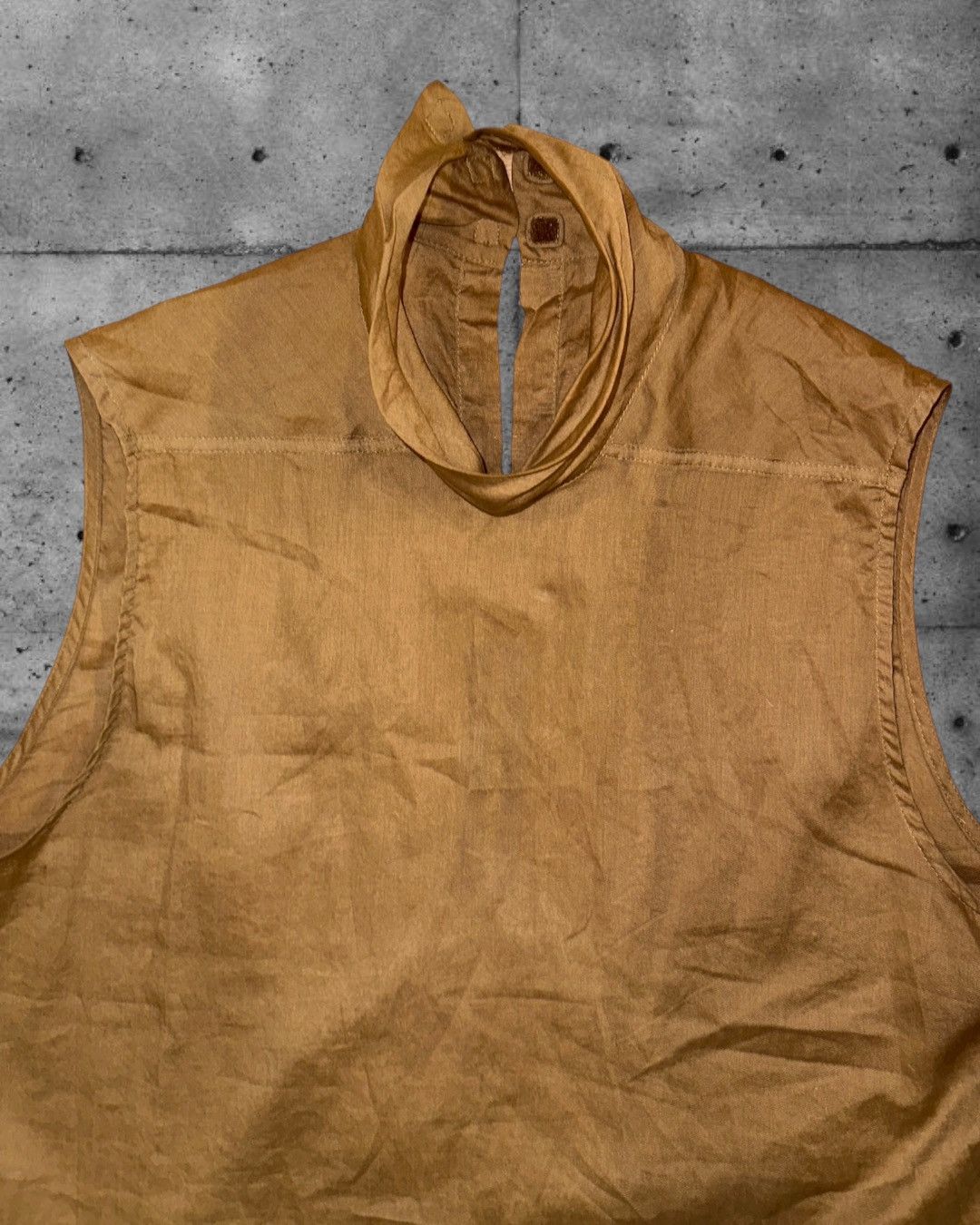 Rick Owens Rick Owens Island SS13 Sleeveless Funnel Neck Tunic Mustard Size US L / EU 52-54 / 3 - 4 Thumbnail