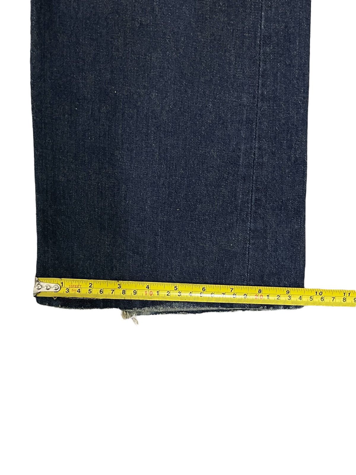Lee Lee Riders Indigo Washed Leg Distressed Flare Jeans Size US 33 - 14 Thumbnail