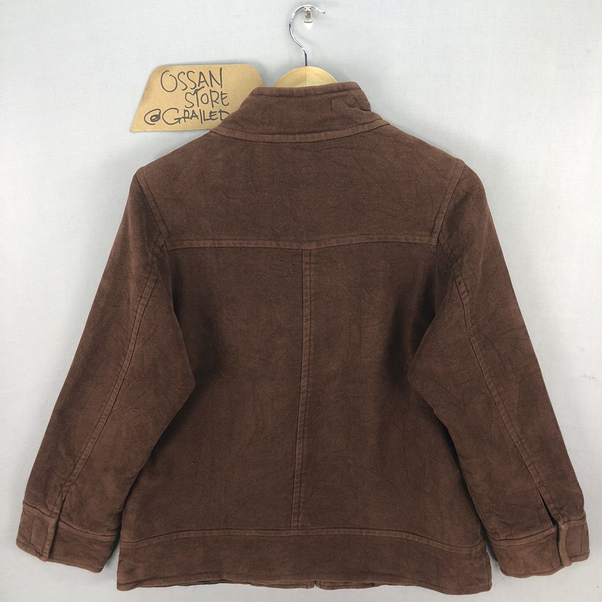Japanese Brand Vintage Minimalist Brown Denim Zipper Jacket Size US S / EU 44-46 / 1 - 11 Thumbnail