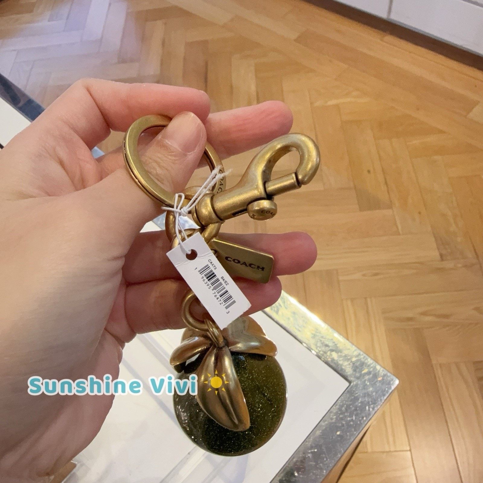 Coach NWT Coach Pear Bag Charm CAX73 Brass/Green Multi Size ONE SIZE - 3 Thumbnail