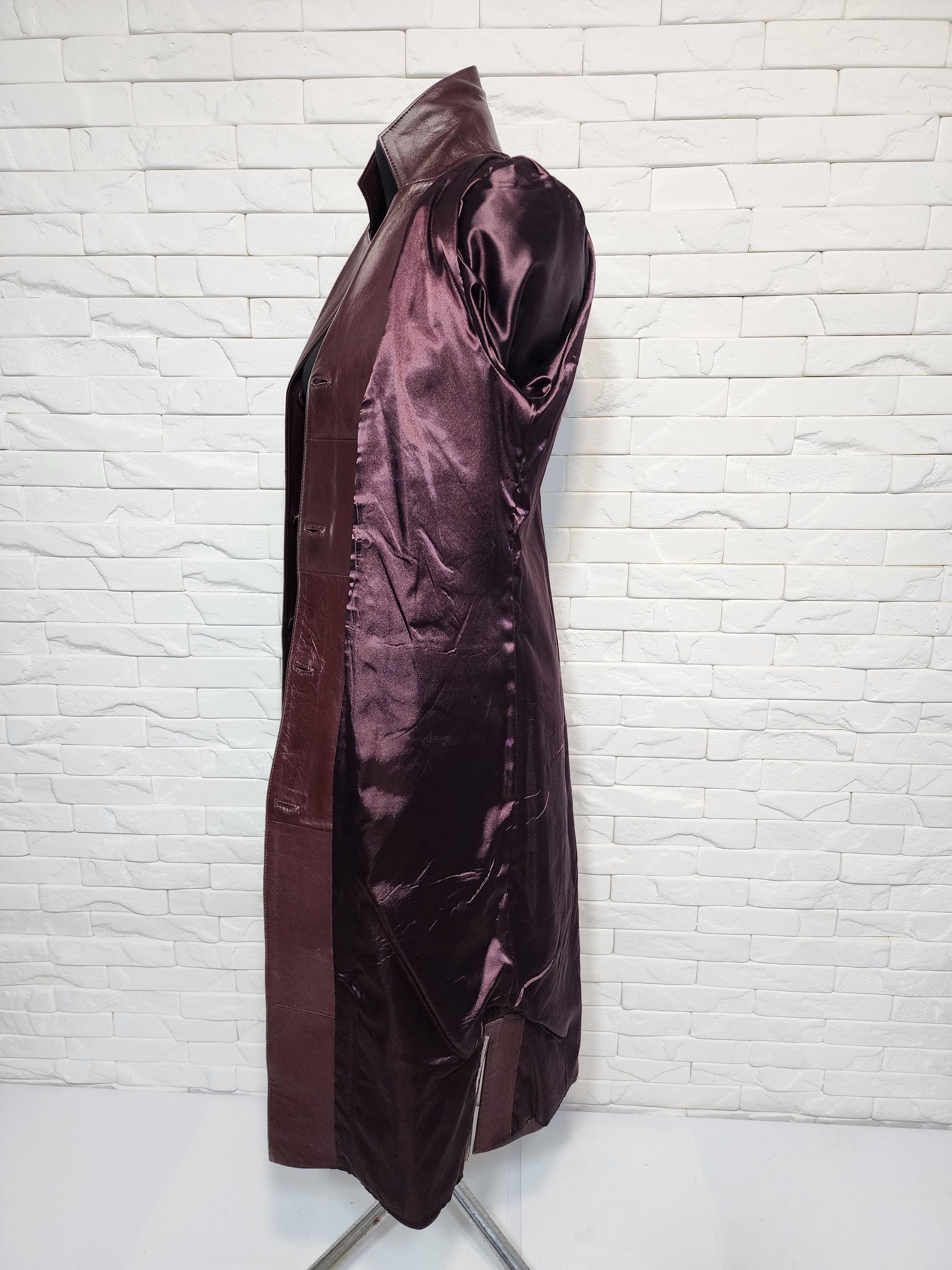 Designer Women's Long Genuine Leather Jacket Size S / US 4 / IT 40 - 8 Thumbnail