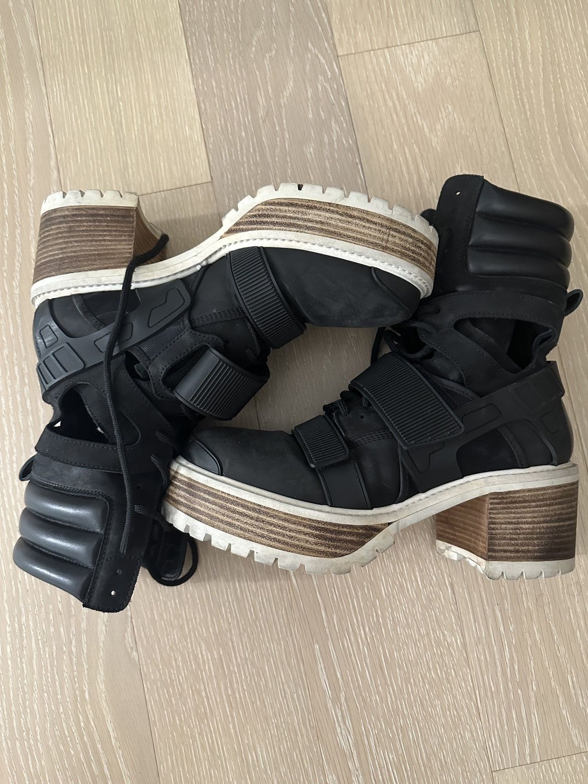 Pre-owned Hood By Air Hba Avalanche Heel Shoes In Black