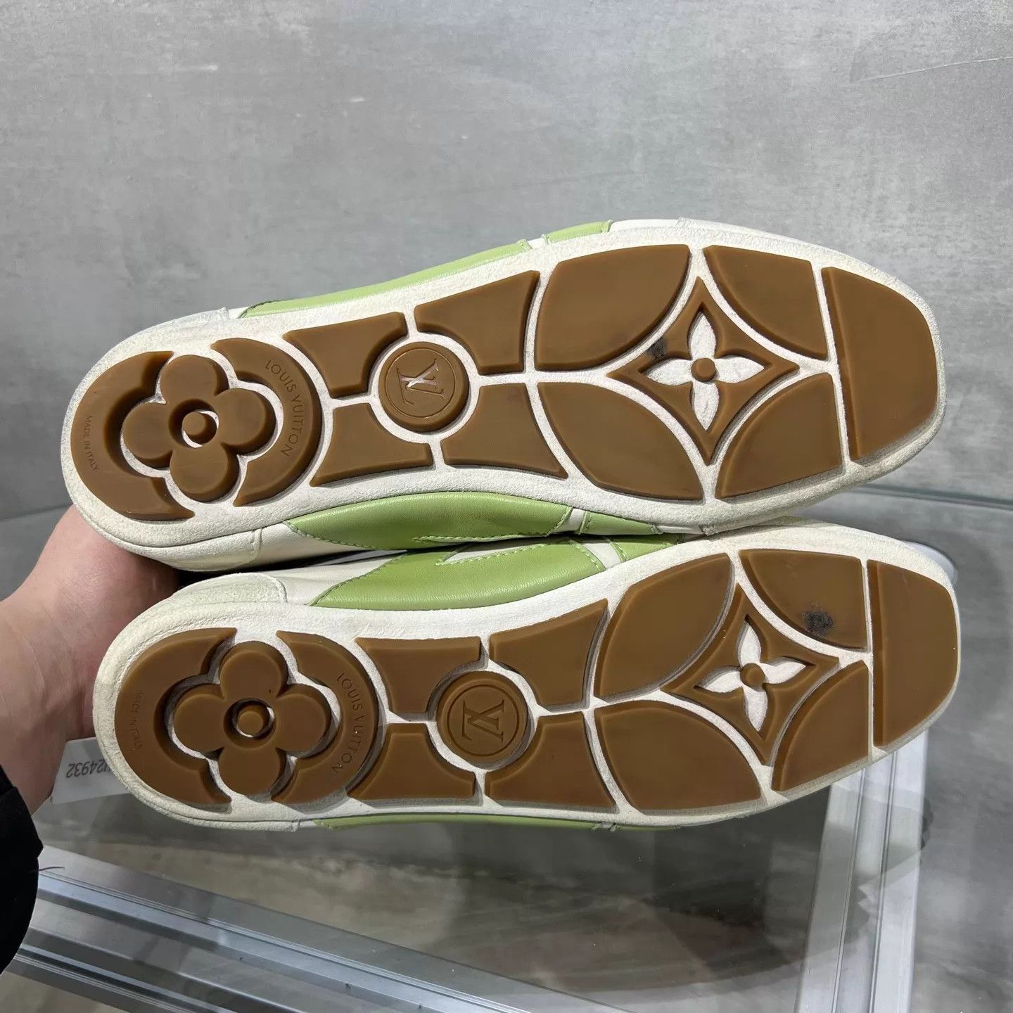 Louis Vuitton LV Ballerine Trainer White Green UK4 38 Box Size US 7.5 / IT 37.5 - 7 Thumbnail