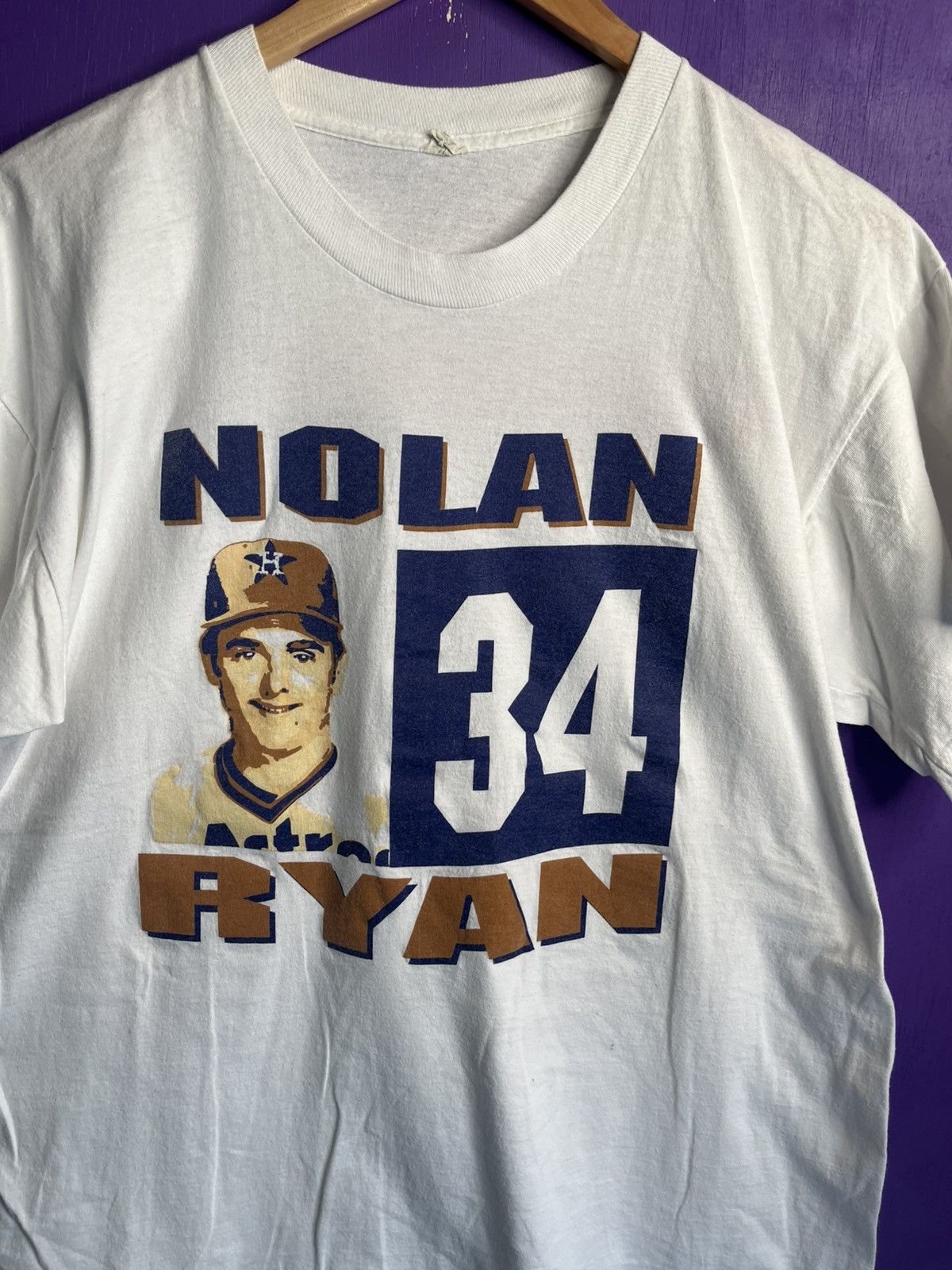 MLB × Vintage Vintage 80s Nolan Ryan face player t-shirt Size US L / EU 52-54 / 3 - 3 Thumbnail