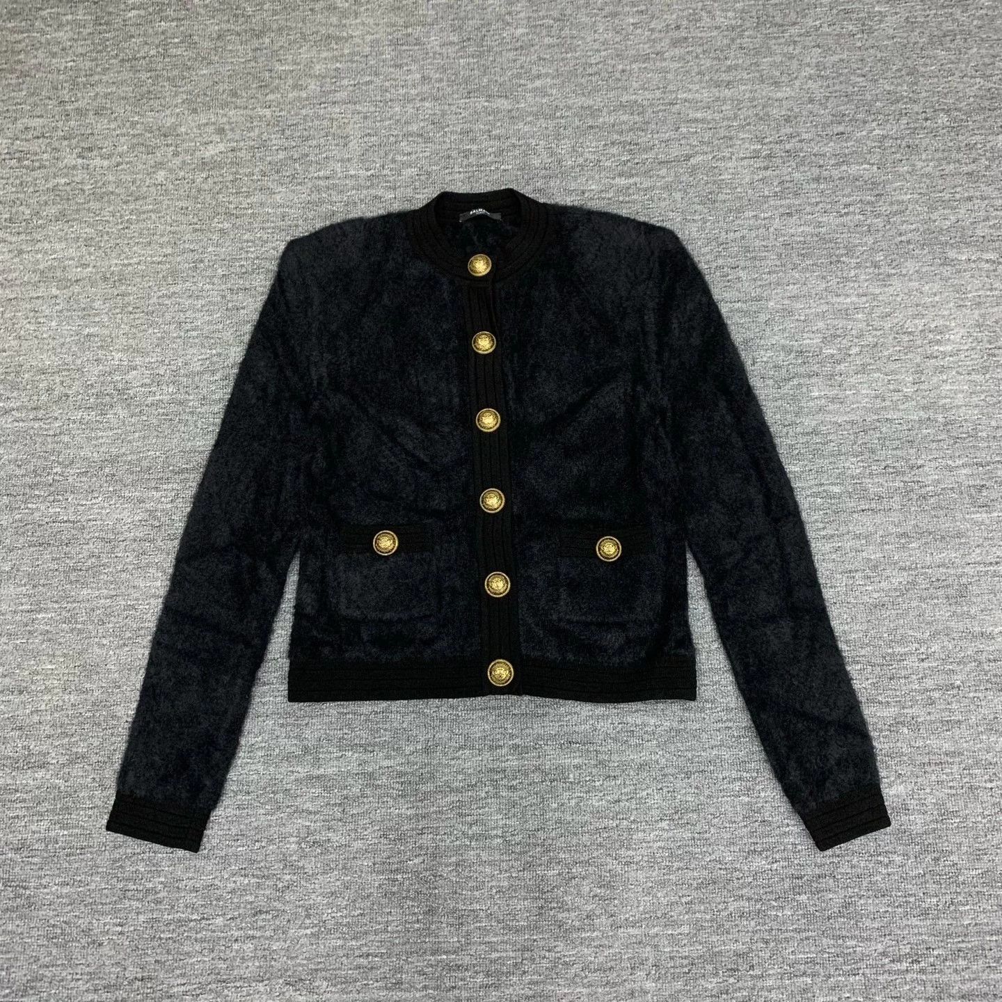 Balmain Balmain Black Fleece Short Cardigan Size XS / US 0-2 / IT 36-38 - 1 Thumbnail