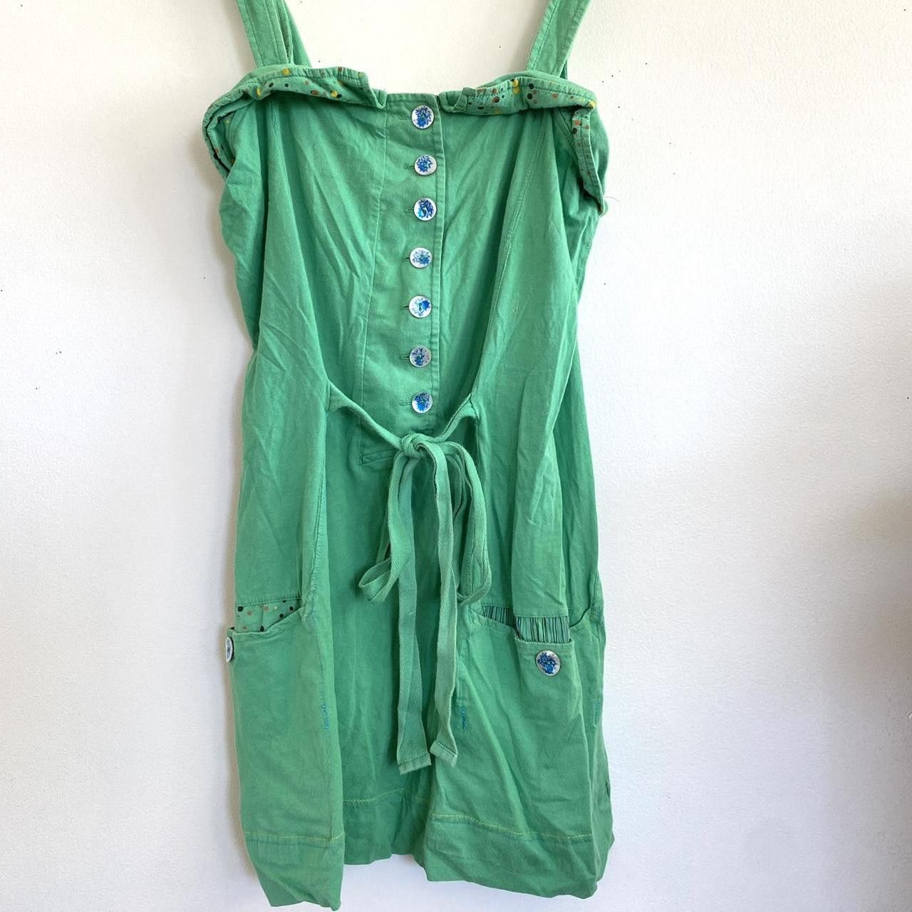 Vintage ALLIHOP GREEN BOHO SUMMER DRESS BUTTON SIZE MEDIUM RETRO Size M / US 6-8 / IT 42-44 - 2 Thumbnail