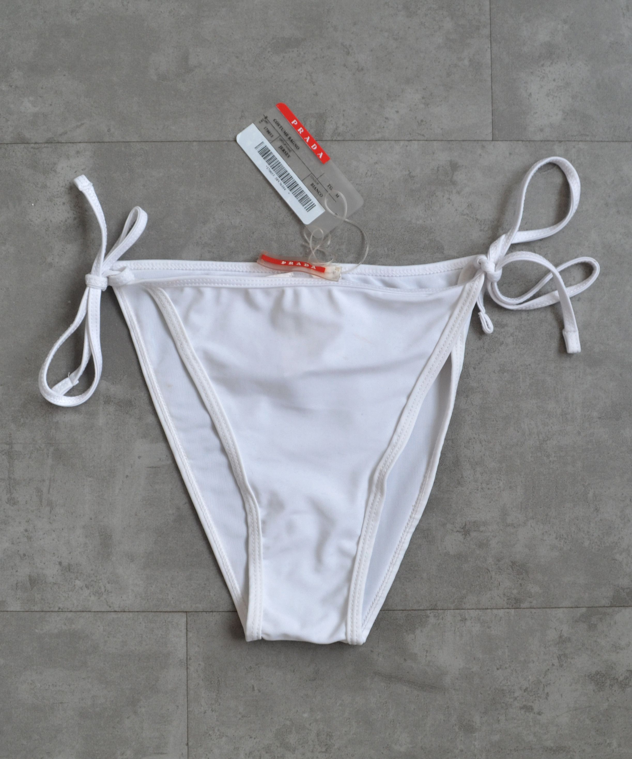 Prada 🔴 PRADA Bikini Beachwear Red Tab Nylon White Size M Size ONE SIZE - 2 Thumbnail