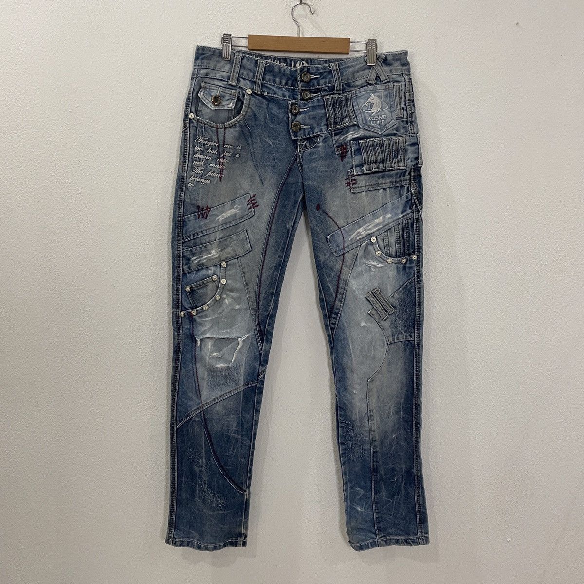 Vintage Cosmo Lupo Punk Style Distressed Denim
