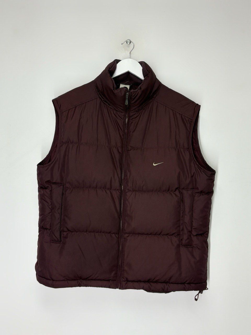 Nike 00s Vintage Nike Brown with Cherry Shade Down Puffer Vest Size US L / EU 52-54 / 3 - 1 Thumbnail