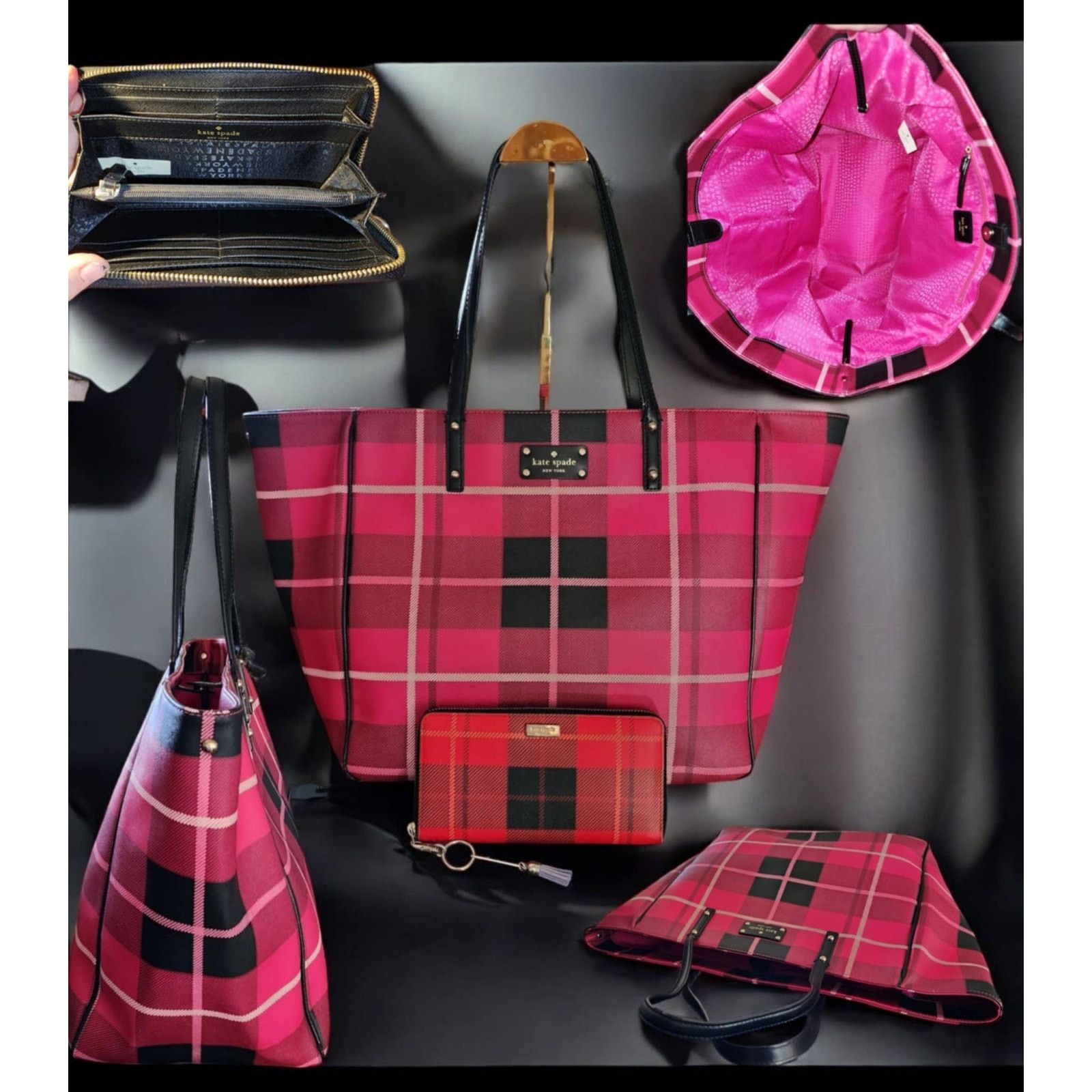 Kate Spade Kate Spade Ellison Avenue Sidney Tote Bag, Plaid and wallet Size ONE SIZE - 1 Thumbnail