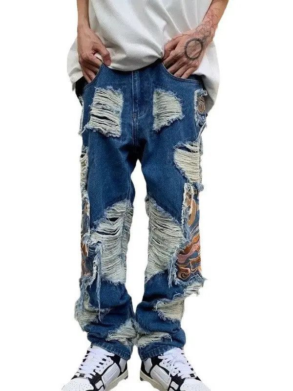Japanese Brand × Jean Retro loose high street ripped jeans Size US 30 / EU 46 - 4 Thumbnail