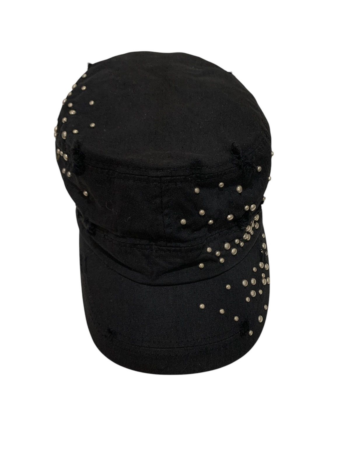 Japanese Brand 2000s Vintage Studded Sun Faded Distressed Cadet Hat Size ONE SIZE - 6 Thumbnail