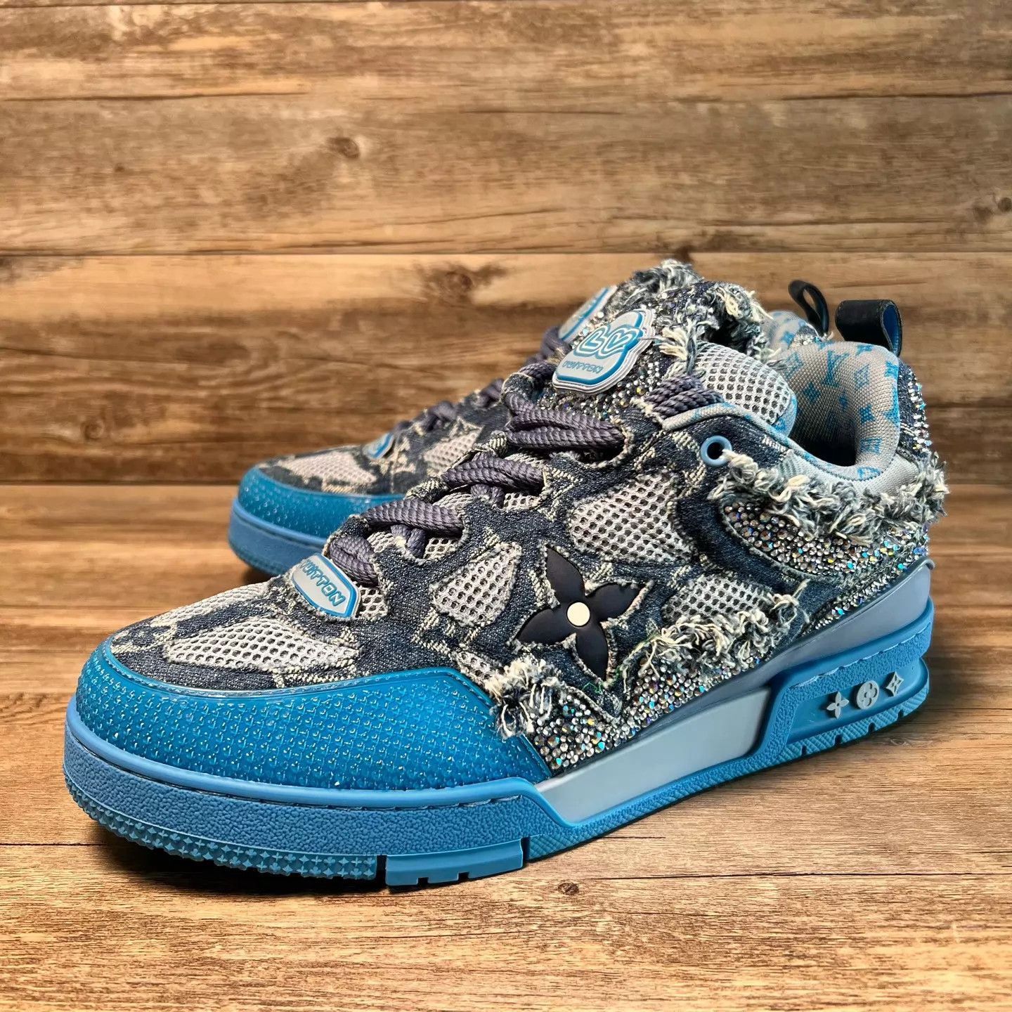 Louis Vuitton LV Skate Gray Blue Crystal Uk9/43 Size US 10 / EU 43 - 1 Thumbnail