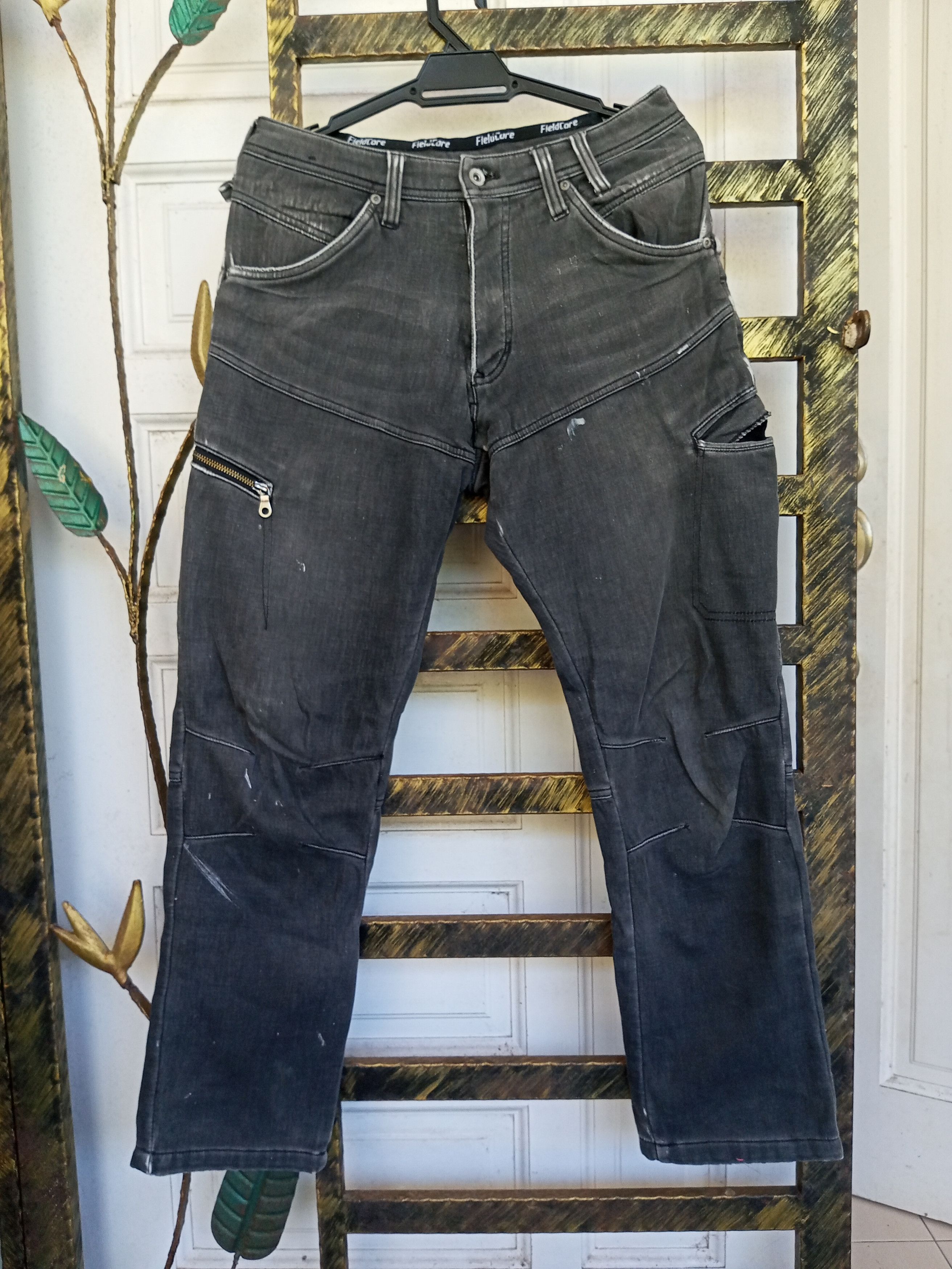 image of Distressed Denim Fieldcore Distress Denim Pant in Black Distressed, Men's (Size 32)