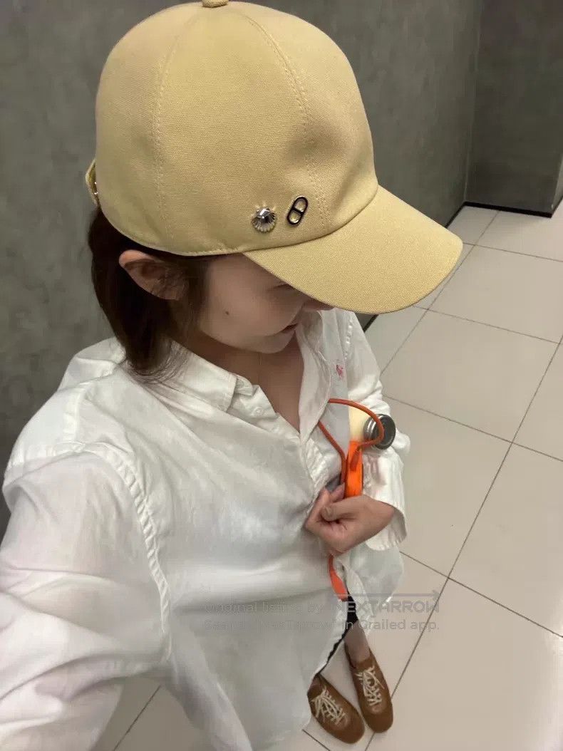 Hermes Hermes size 59 Pig Nose Shell Button Khaki Baseball Cap Size ONE SIZE - 7 Thumbnail