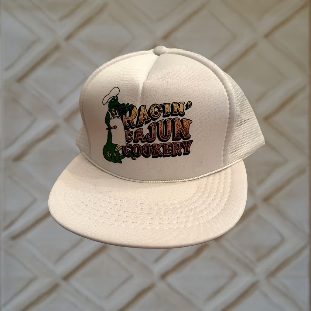 Vintage VINTAGE Ragin' Cajun Cookery Hat Cap Snap Back Trucker Hat Mens One Size White Size ONE SIZE - 1 Thumbnail