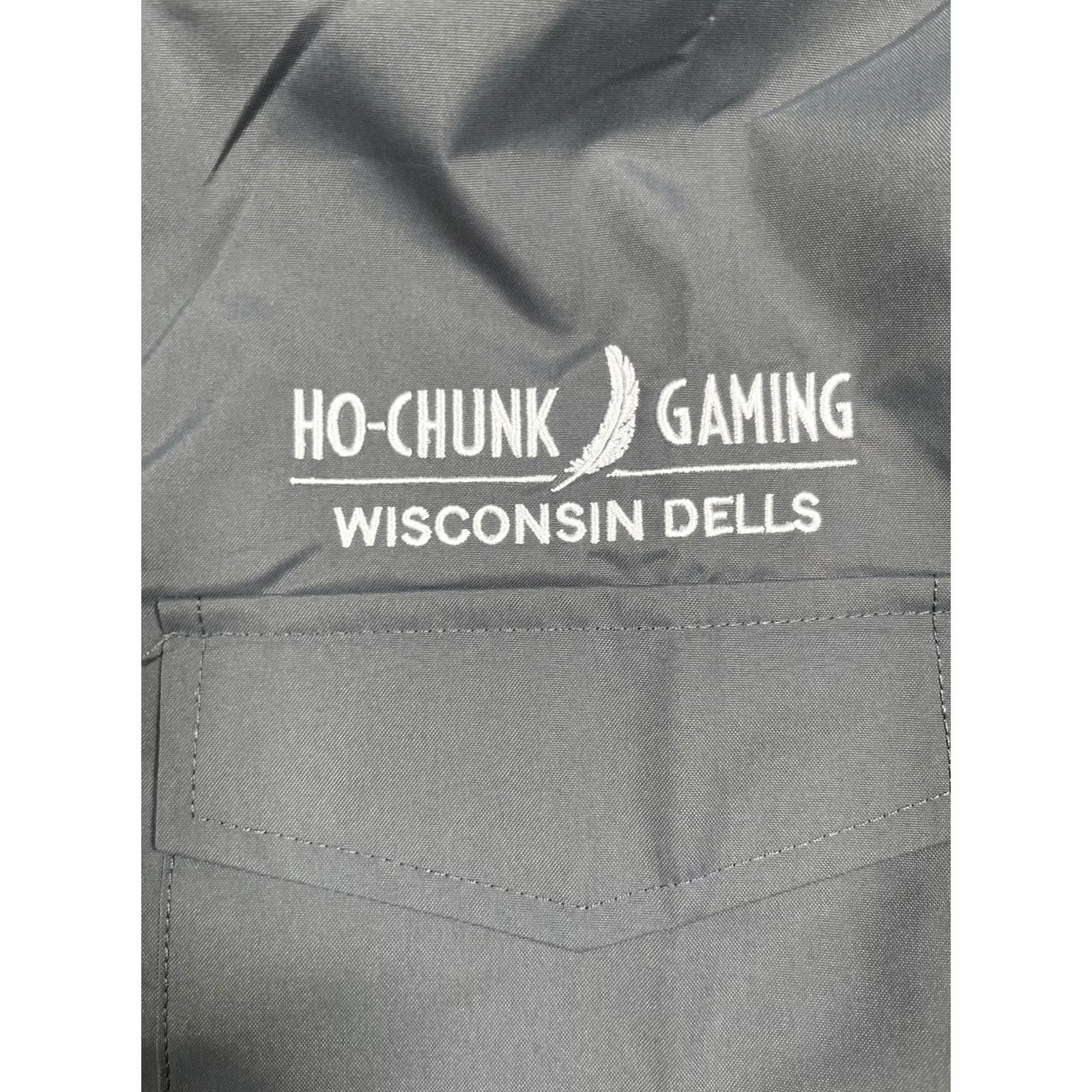 Logo 7 Ho-Chunk Gaming Jacket Mens XL Gray Hooded Rain Coat Windbreaker Casino Logo Reflective Pockets Size US XL / EU 56 / 4 - 4 Thumbnail
