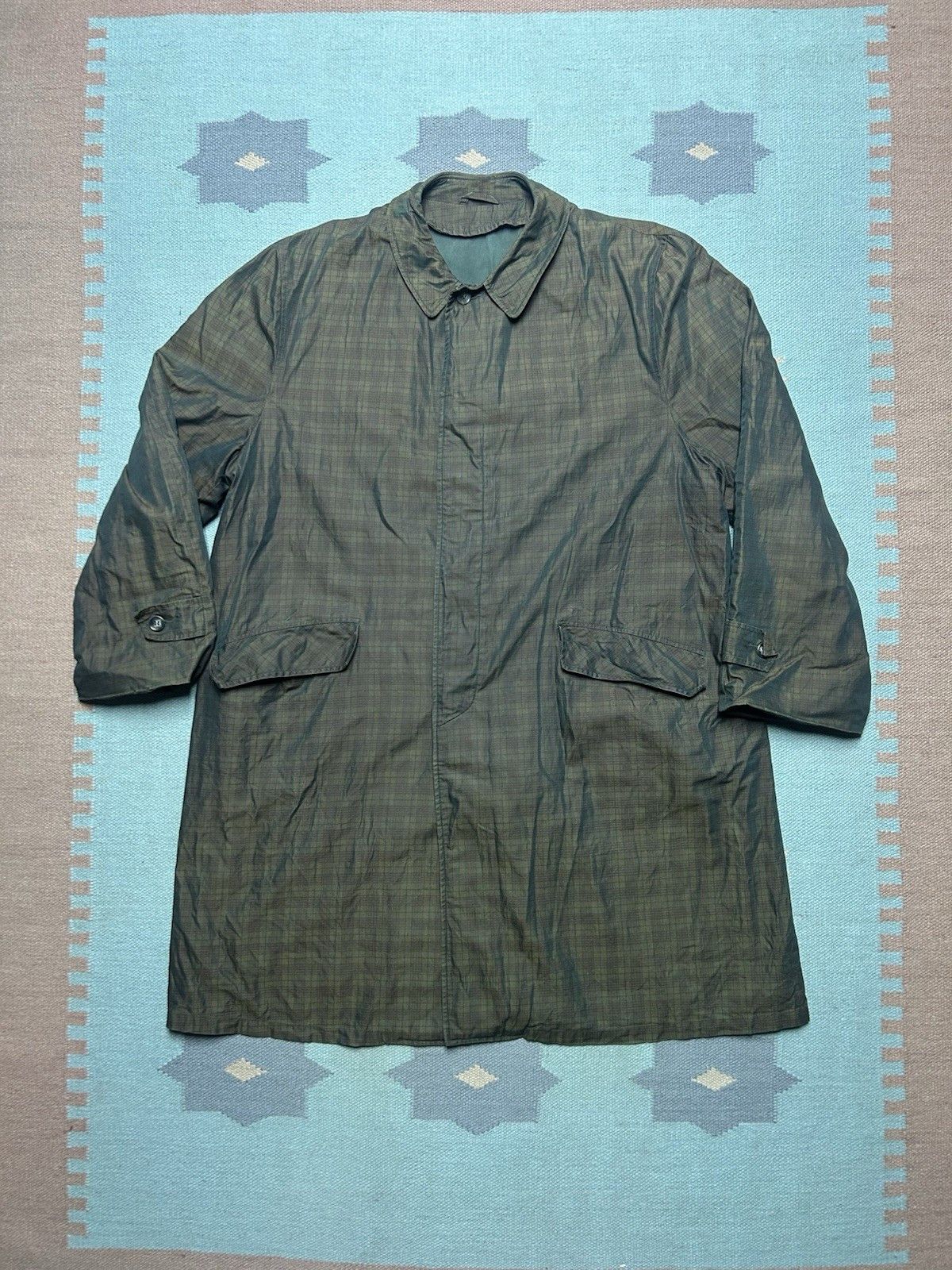 1960s trench coat sharkskin rockabilly overcoat jacket 44R