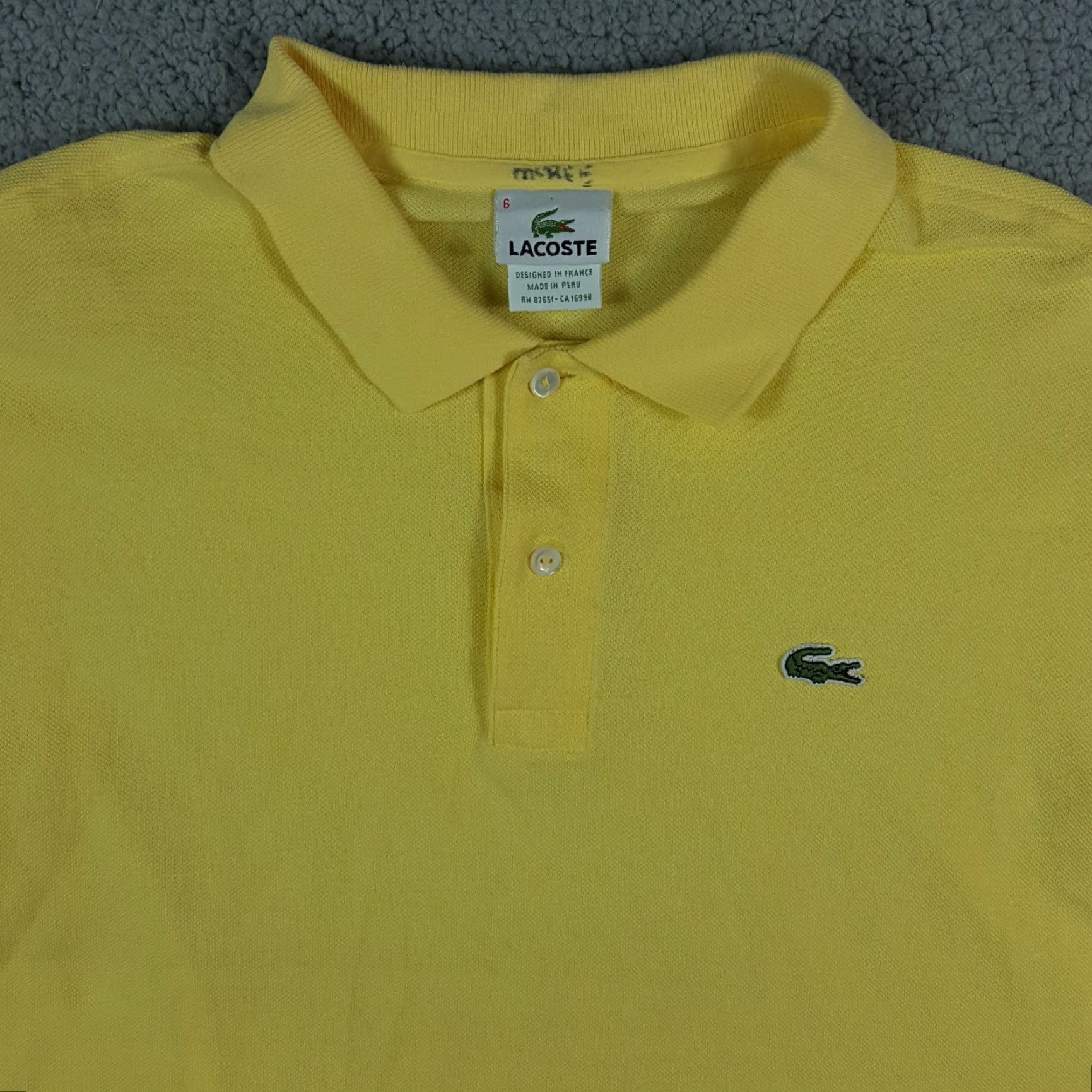 Lacoste Vintage Lacoste Polo Shirt Men's Large Short Sleeve Yellow Cotton Preppy 90s Golf Collar Size US S / EU 44-46 / 1 - 3 Thumbnail