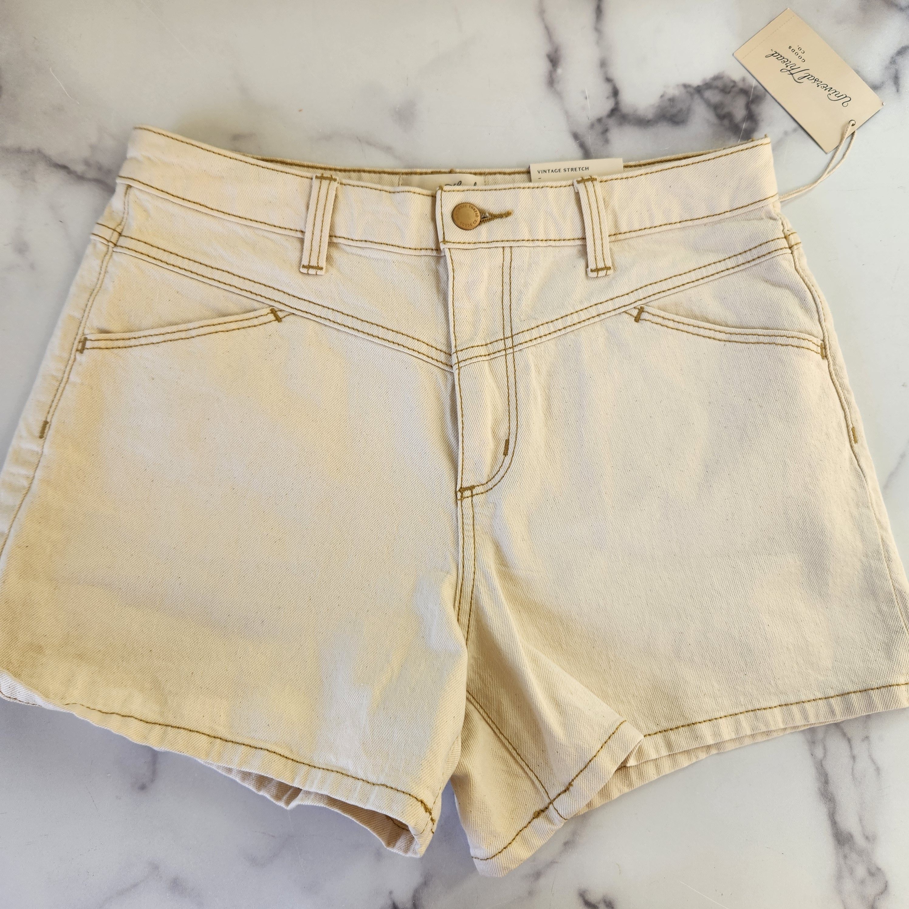 Other Universal thread jean 80s vintage style shorts burnt cream Size 31" - 4 Thumbnail