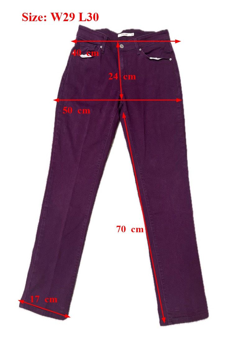 Levi's Levi’s 811 Skinny Jeans Women W29 L30 Plum Purple Size 29" - 2 Thumbnail