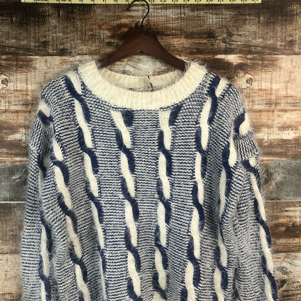 Homespun Knitwear DLL Rose Bowl Blue mohair shaggy fur Knitwear #C540 Size M / US 6-8 / IT 42-44 - 2 Thumbnail