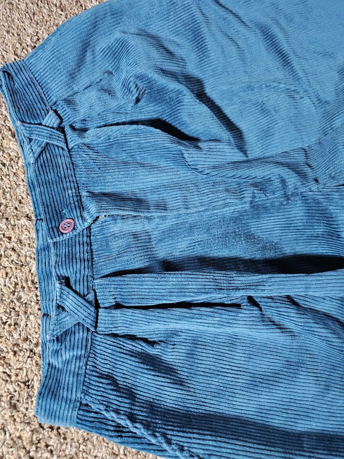 The Unbranded Brand blue teal corduroy pants size 13-14 27x30 Size 36" / US 14 / IT 50 - 2 Thumbnail
