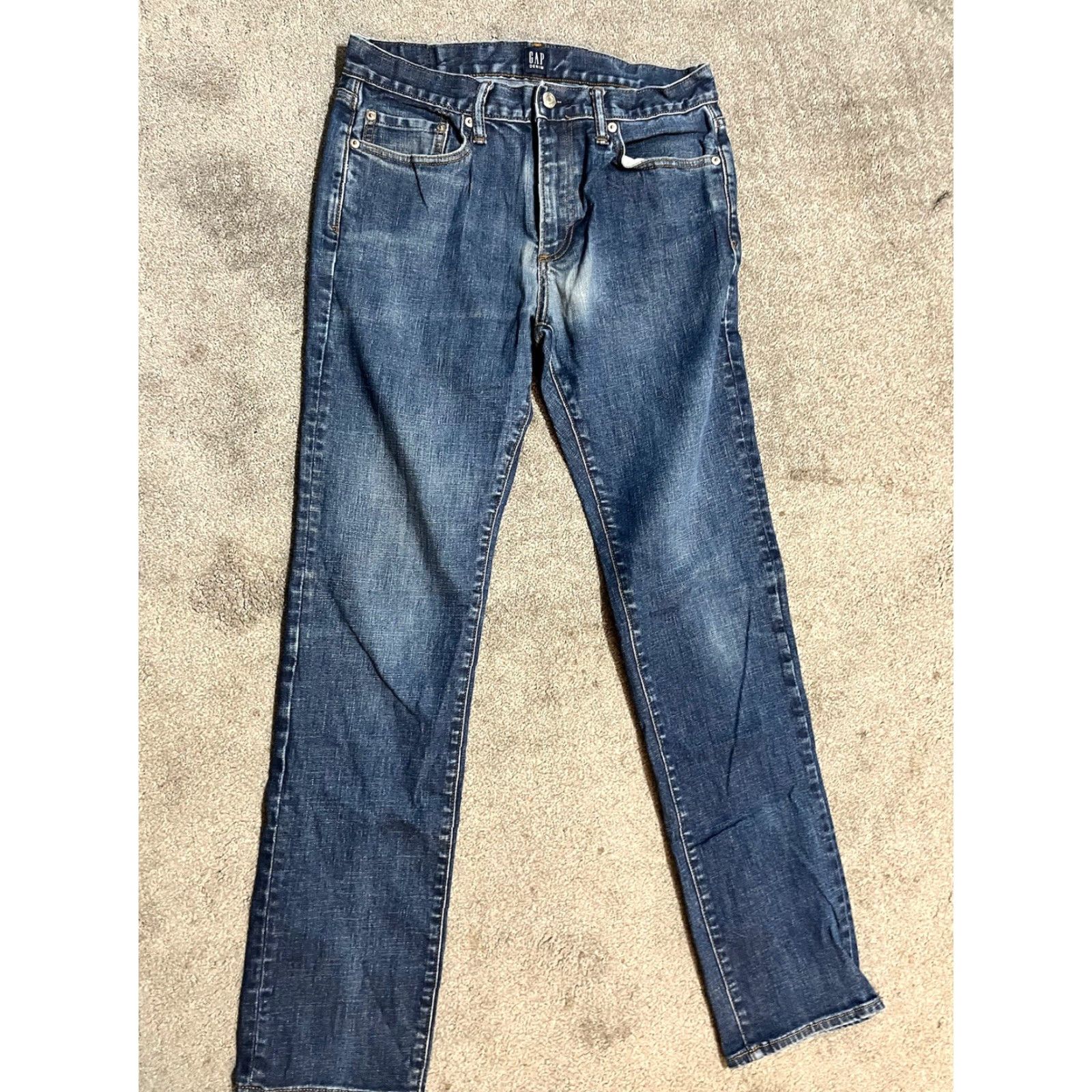 Gap Gap Jeans Men's Slim Fit 30x32 5-Pocket Straight Leg Solid Green 90s USA Gap 1969 Slimming Shirt? Size US 30 / EU 46 - 2 Thumbnail