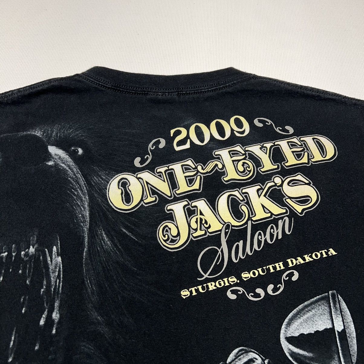 Vintage Motorcycle Saloon Tee Shirt Black Bear One Eyed Jacks Biker Size US XL / EU 56 / 4 - 9 Thumbnail