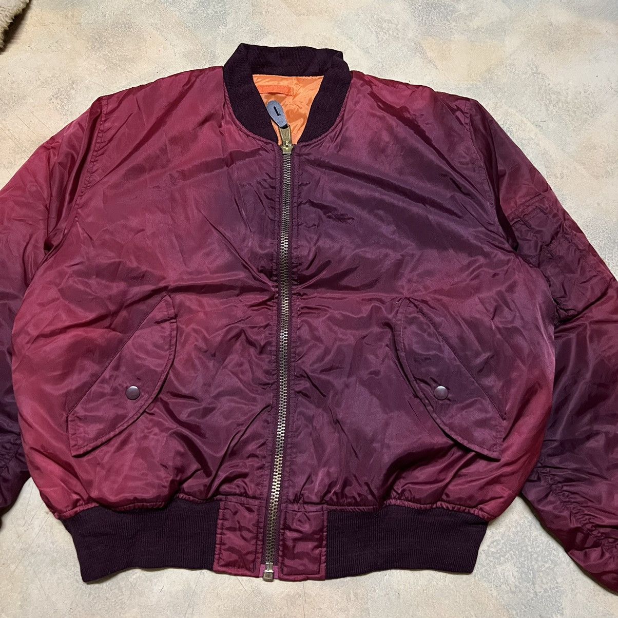 Japanese Brand Vintage Bomber Jacket Flight Jacket Sun Faded Distressed Size US XL / EU 56 / 4 - 4 Thumbnail