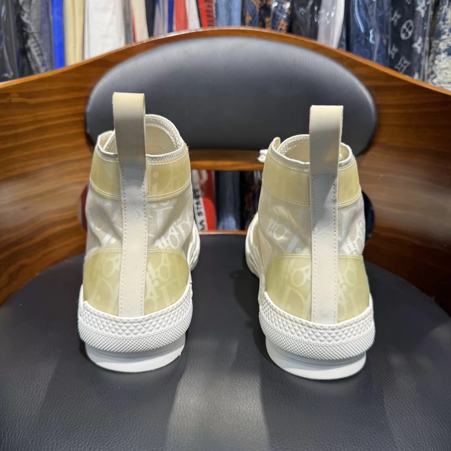 Dior Dior b23 High-Top Sneakers White/Yellow 39 Excellent Size US 8.5 / IT 38.5 - 3 Thumbnail