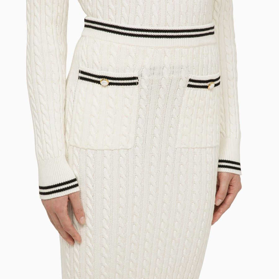 Alessandra Rich o1d2blof0724 Midi Skirts in White Size 30" / US 8 / IT 44 - 5 Thumbnail