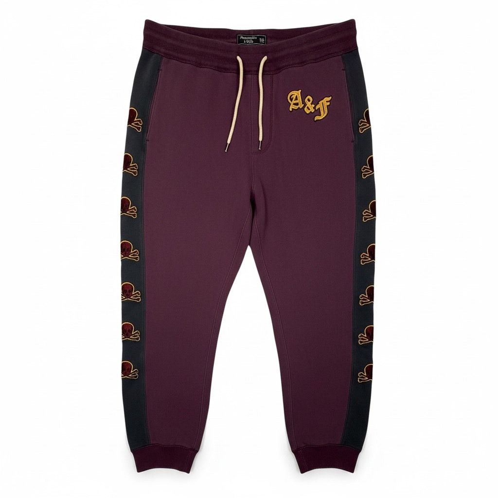 Abercrombie & Fitch Vintage Abercrombie & Fitch Sweatpants XXL Purple Skulls Y2K Size US 36 / EU 52 - 1 Thumbnail