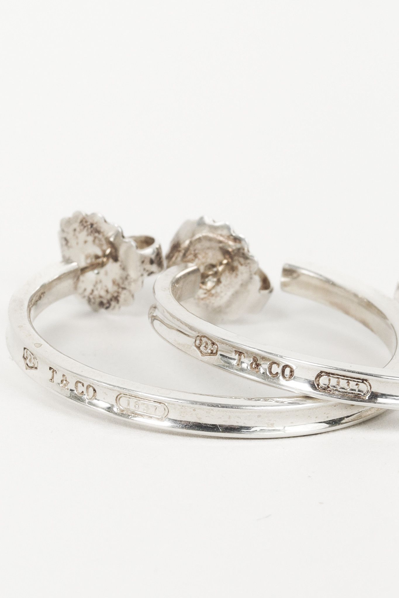 Tiffany & Co. Tiffany & Co. 1837 Narrow Hoop Earrings in Silver, 1.25" Size ONE SIZE - 3 Thumbnail