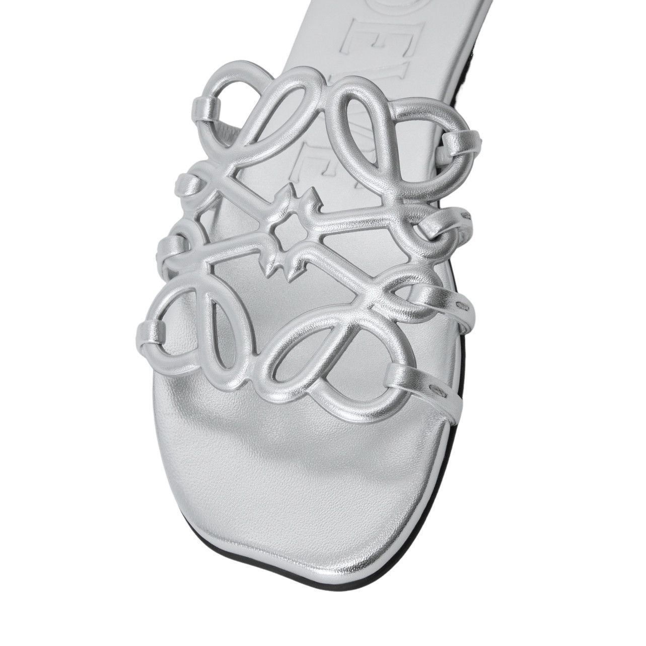 Loewe LOEWE Petal Anagram $950 Silver Slides New & Authentic (Wome Size US 8 / IT 38 - 4 Thumbnail