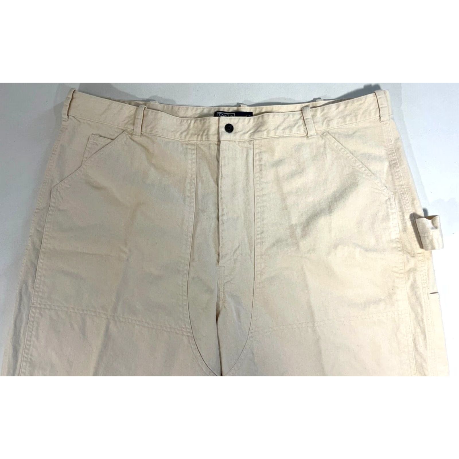 Polo Ralph Lauren VINTAGE Polo Ralph Lauren Men Carpenter Shorts 42 10" Off-White 90s Mens Shorts Carpenter Polo Ralph Lauren Filthy? Size US XL / EU 56 / 4 - 6 Thumbnail