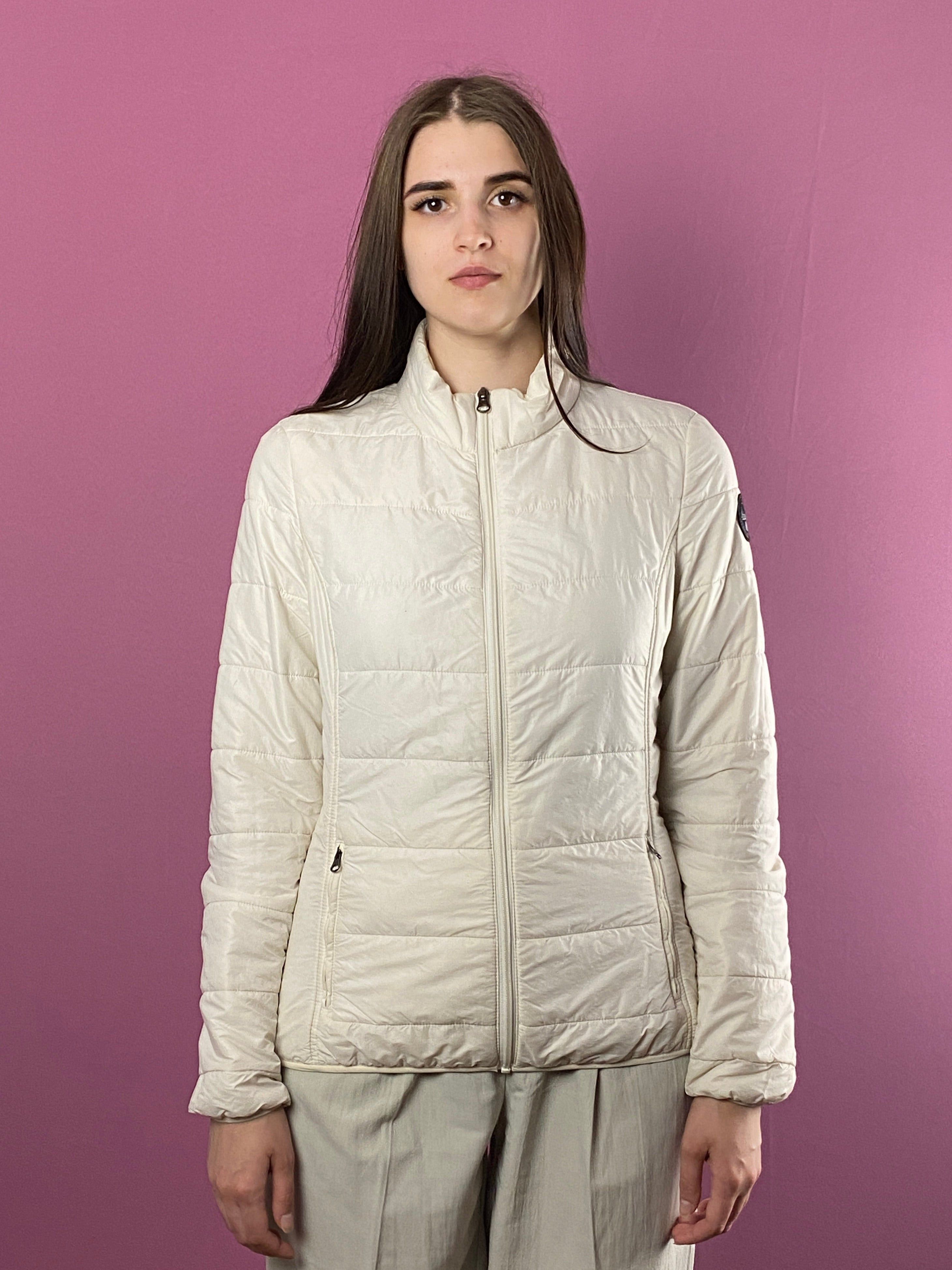 Napapijri 90s Fred Perry Vintage Women's Faux Fur Hooded Jacket - M Size M / US 6-8 / IT 42-44 - 2 Thumbnail