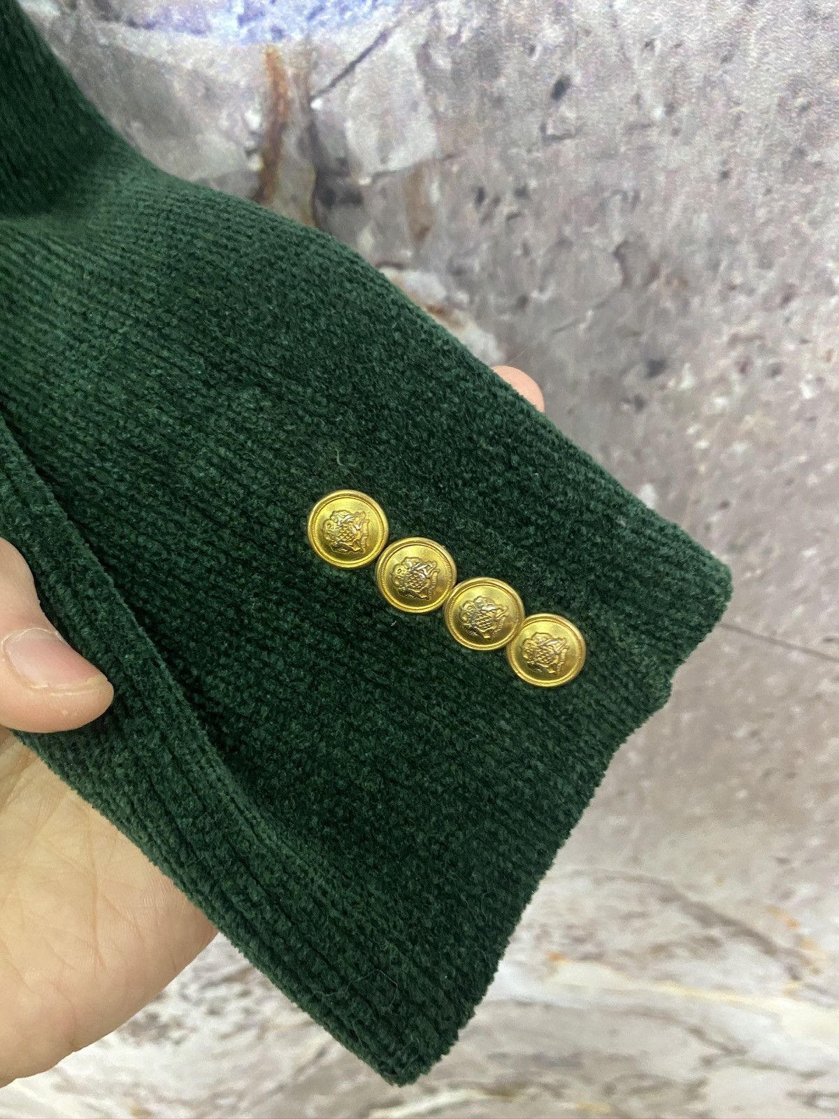 Vintage Polo Ralph Lauren Chenille Double Breasted Crest Blazer Size L / US 10 / IT 46 - 9 Thumbnail