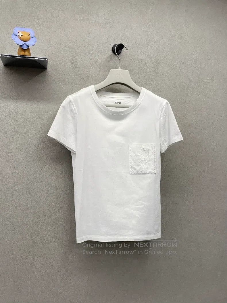 Hermes Hermes Short Sleeve, White Size XS / US 0-2 / IT 36-38 - 3 Thumbnail