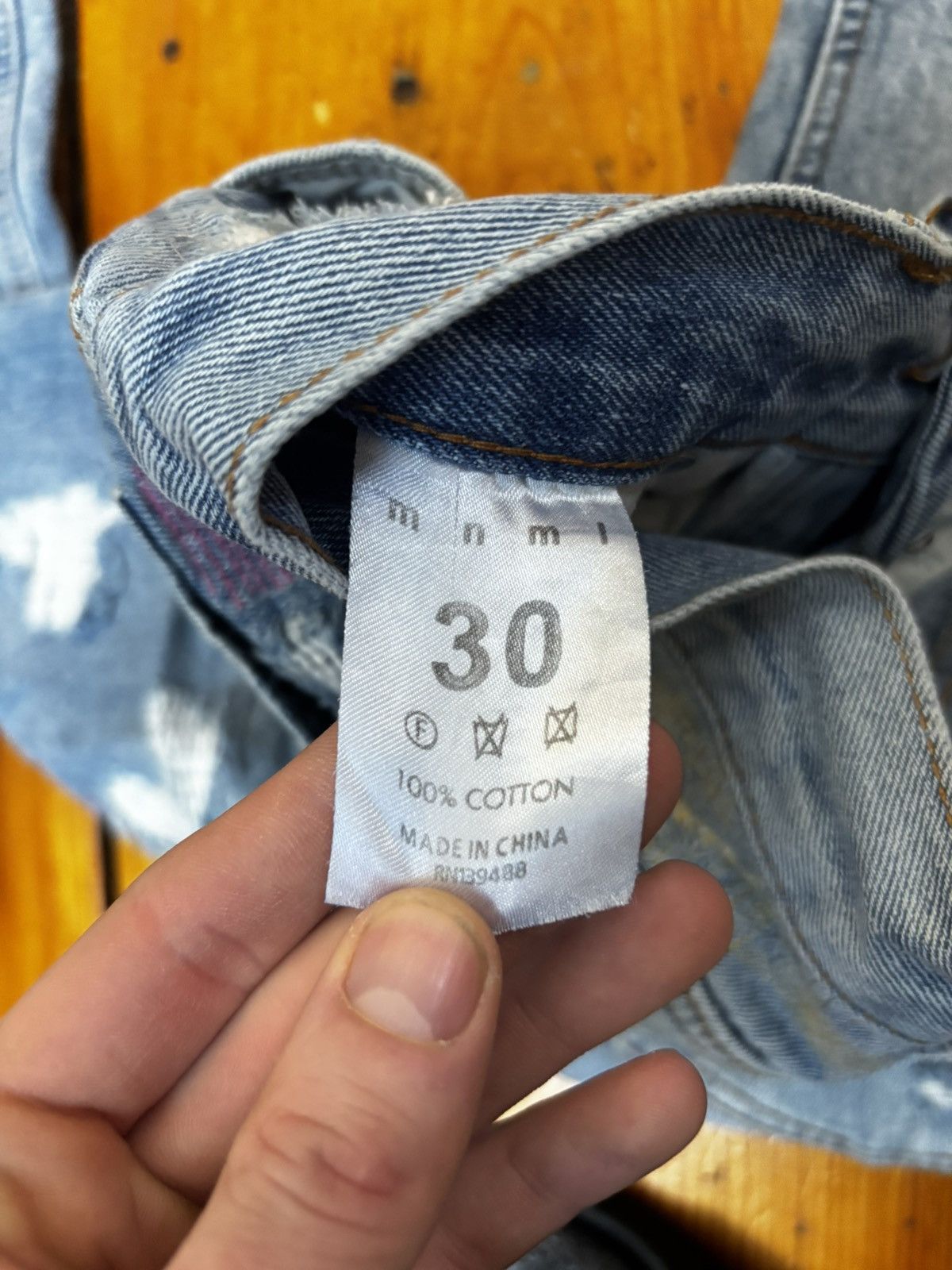 MNML Mnml distressed patch multi color light wash denim jeans Size US 30 / EU 46 - 3 Thumbnail