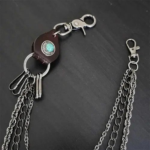 VIBE Leather Silver Chain For Pant Size ONE SIZE - 7 Thumbnail