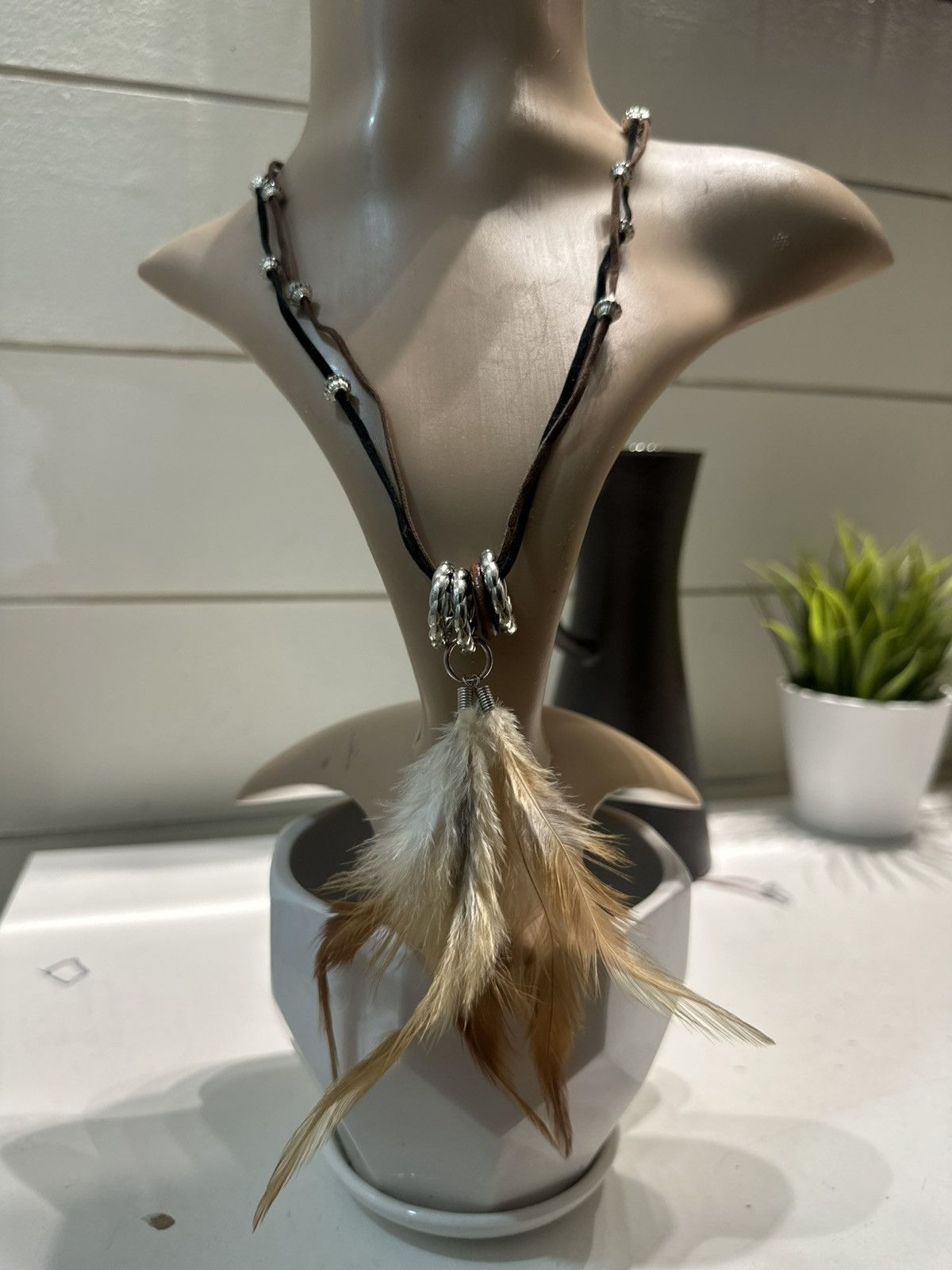 Japanese Brand GOA Style Feather Necklace (2 Pcs) Size ONE SIZE - 8 Thumbnail