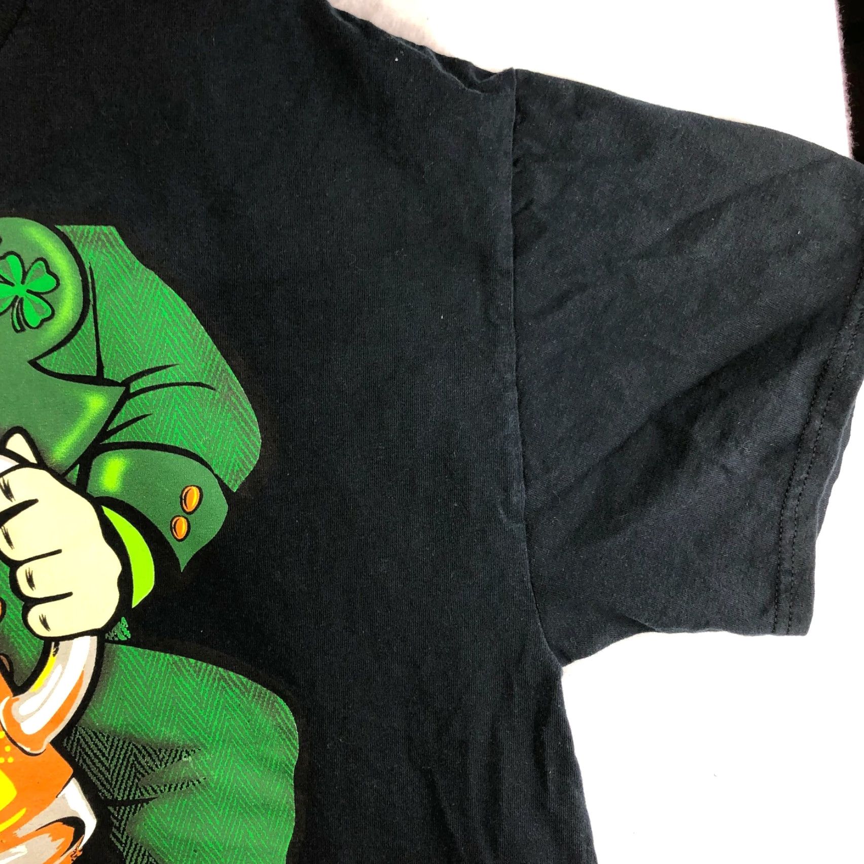 Vintage St Patricks Day Leprechaun Graphic Shirt Mens Large Black Crew Neck Short Sleeve T-Shirt Size US L / EU 52-54 / 3 - 6 Thumbnail